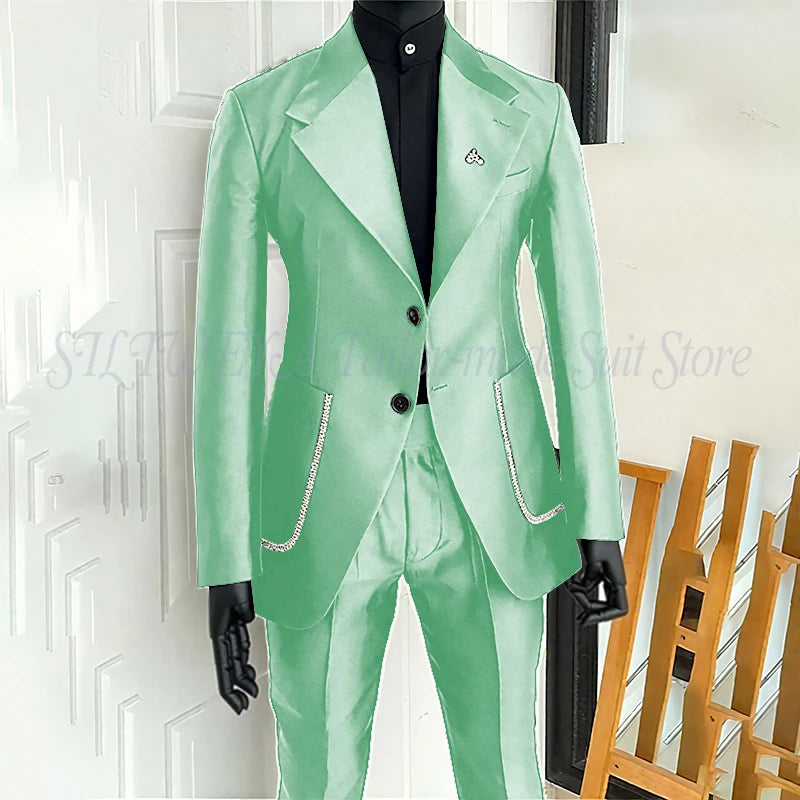 Costume 2 pièces noir pour hommes, Blazer et pantalon, simple boutonnage, travail quotidien, Business, décontracté, ensemble De Costume De fête, Traje De Hombre Elegante