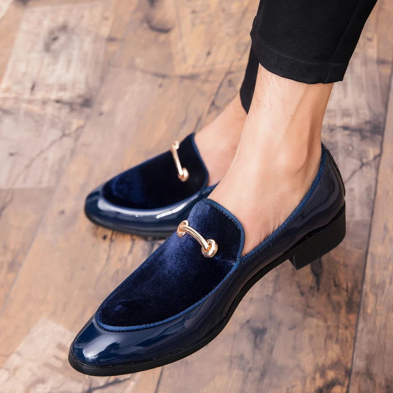 Nouvelle chaussure en cuir verni ombré pour hommes, souliers de mariage de luxe de style italien