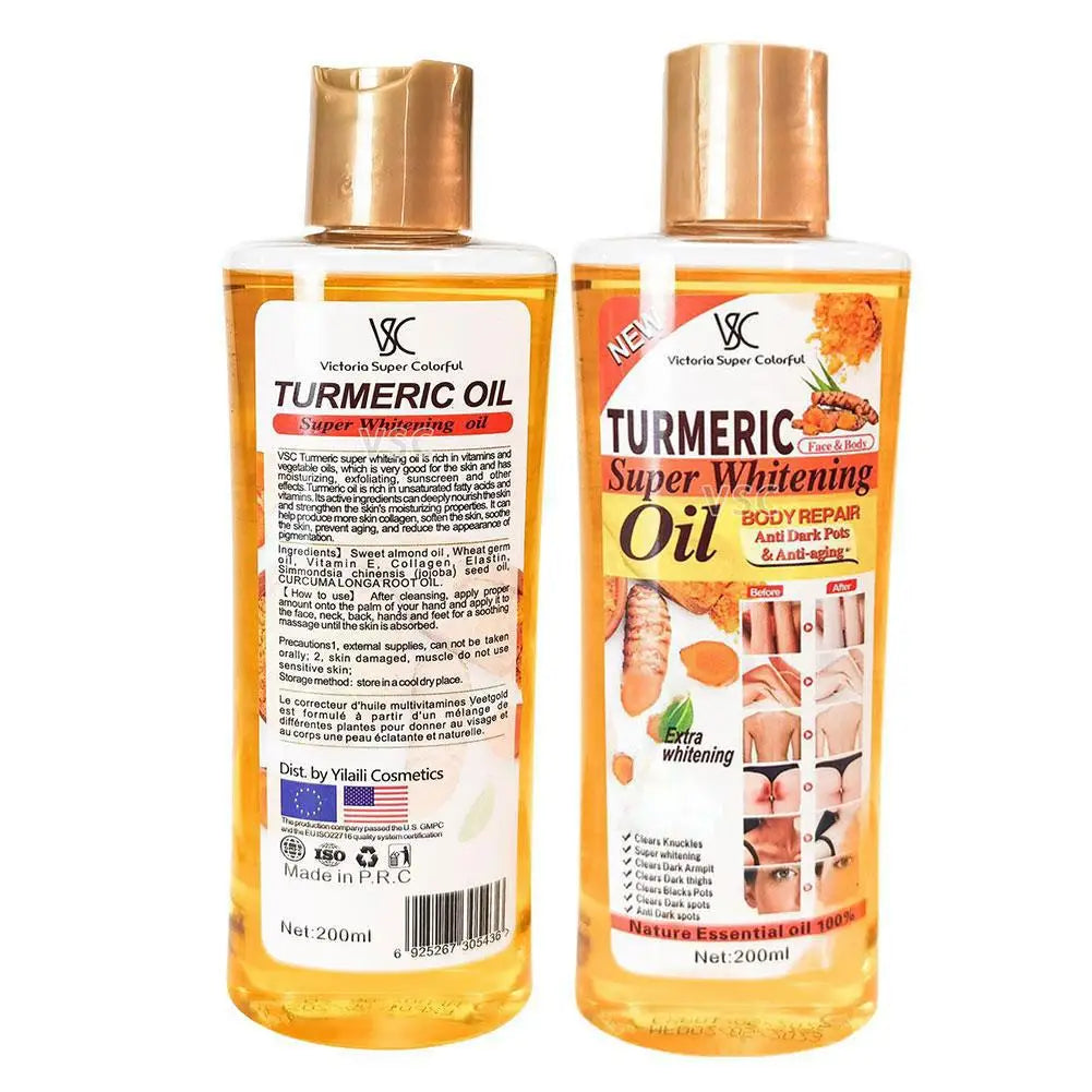 Huile essentielle de curcuma huile de Massage du visage corps diffuseur hydratant aromathérapie éclaircissante lissante corps visage soins de la peau 200m