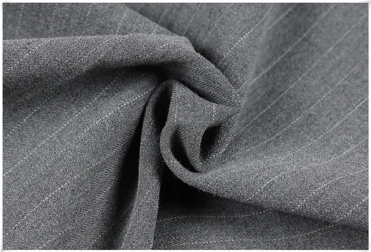 Pantalons décontractés à rayures noires pour hommes, trempés, vêtements de cérémonie pour hommes, robe de mariée, style britannique, affaires, boutique, qualité fjQuality