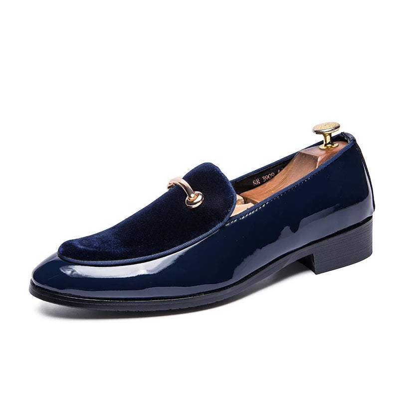 Nouvelle chaussure en cuir verni ombré pour hommes, souliers de mariage de luxe de style italien