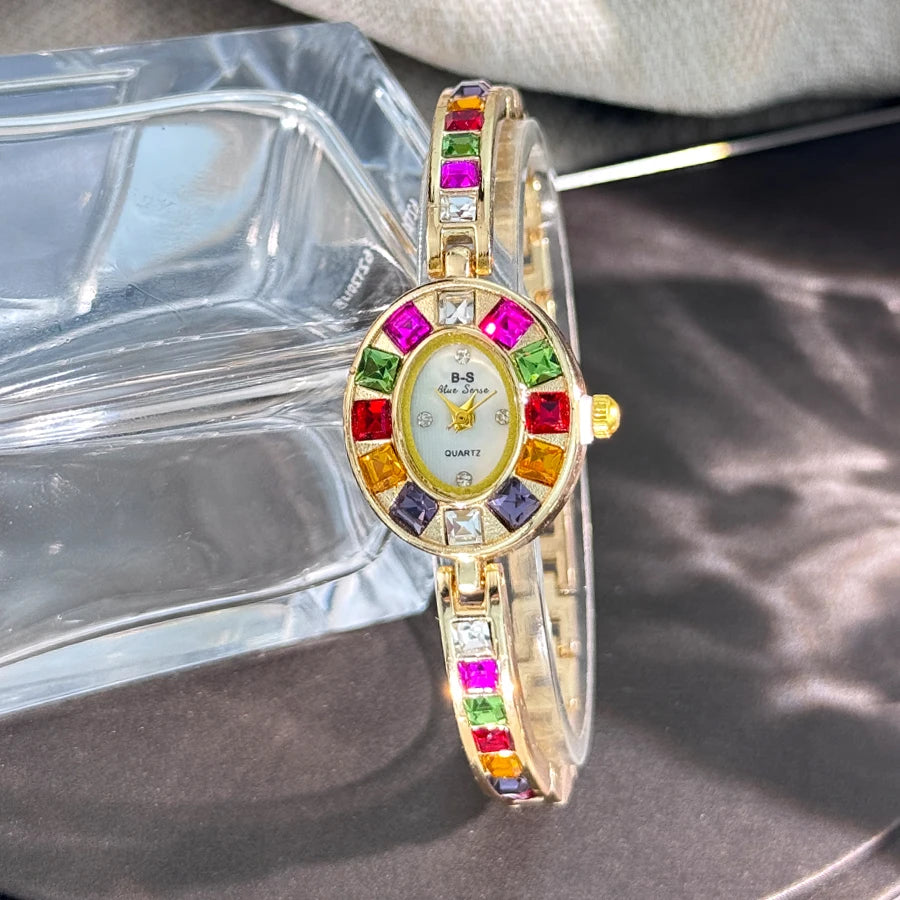 Couleur zircon avancé diamant montre pour femme niche bracelet bracelet petite montre à quartz exquise transfrontalière offre spéciale