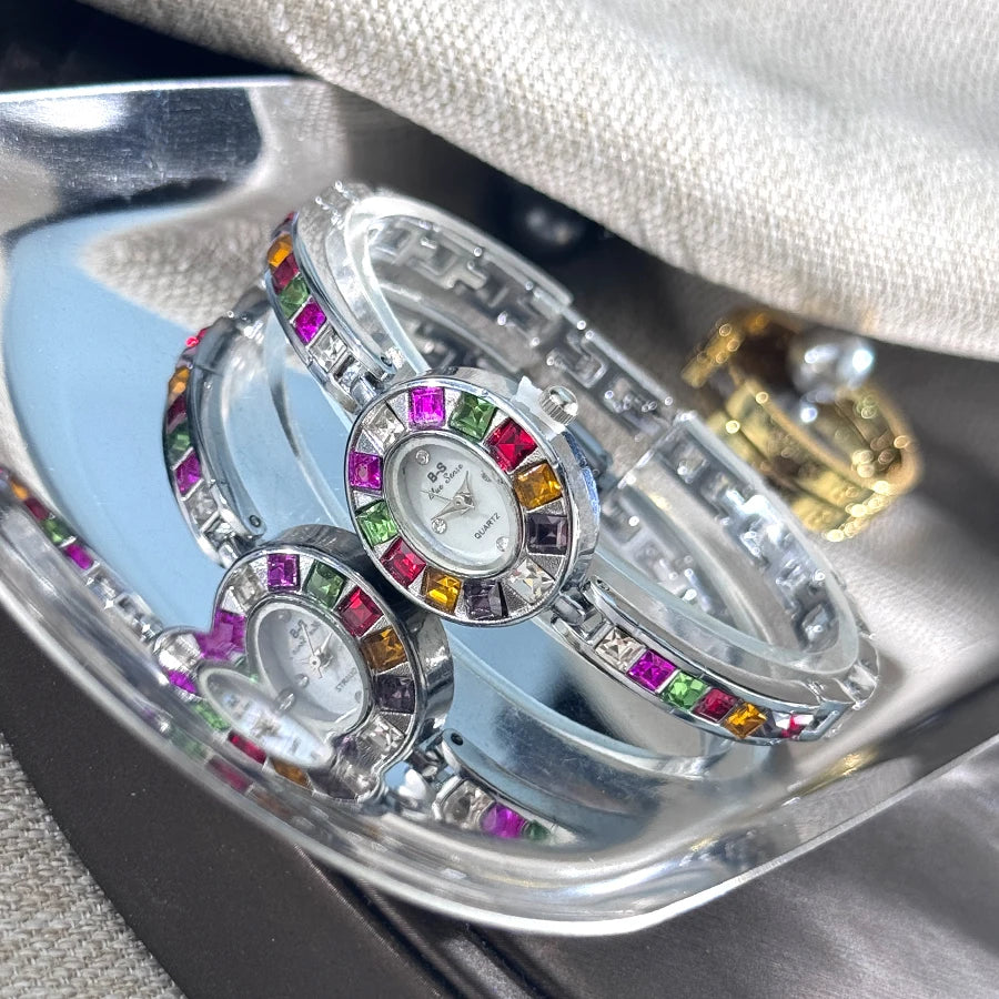 Couleur zircon avancé diamant montre pour femme niche bracelet bracelet petite montre à quartz exquise transfrontalière offre spéciale