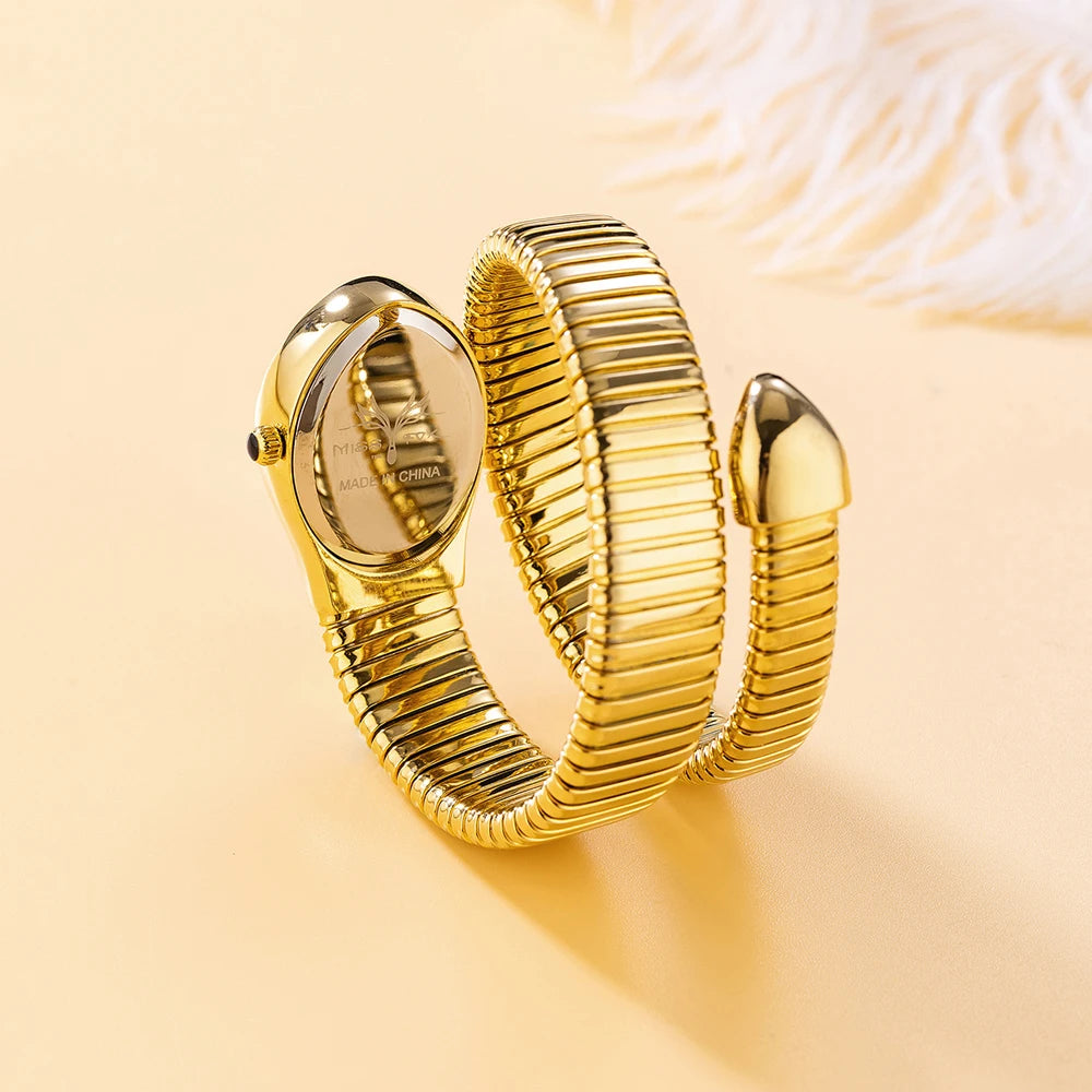 Montre Top marque MISSFOX femmes montres nouveau Quartz forme de serpent Simple dames montre mode Unique bracelet étanche montres