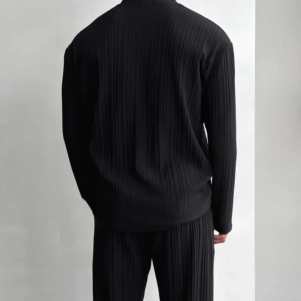 Ensemble  Cardigan en V profond pour hommes, couleur unie, Sexy, pull tricoté, chemise, costume décontracté à la mode