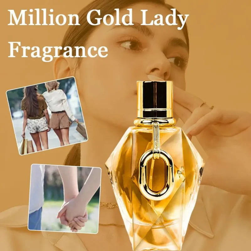 Parfum million pour femme Rose Patchouli Luxe Bois. Parfum durable doré