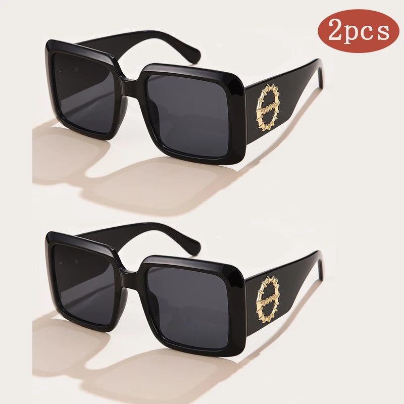 Cyclisme 2 pièces marque lunettes de soleil carrées pour femmes hommes marque Design luxe lunettes de soleil classique Vintage femme nuances lunettes UV400