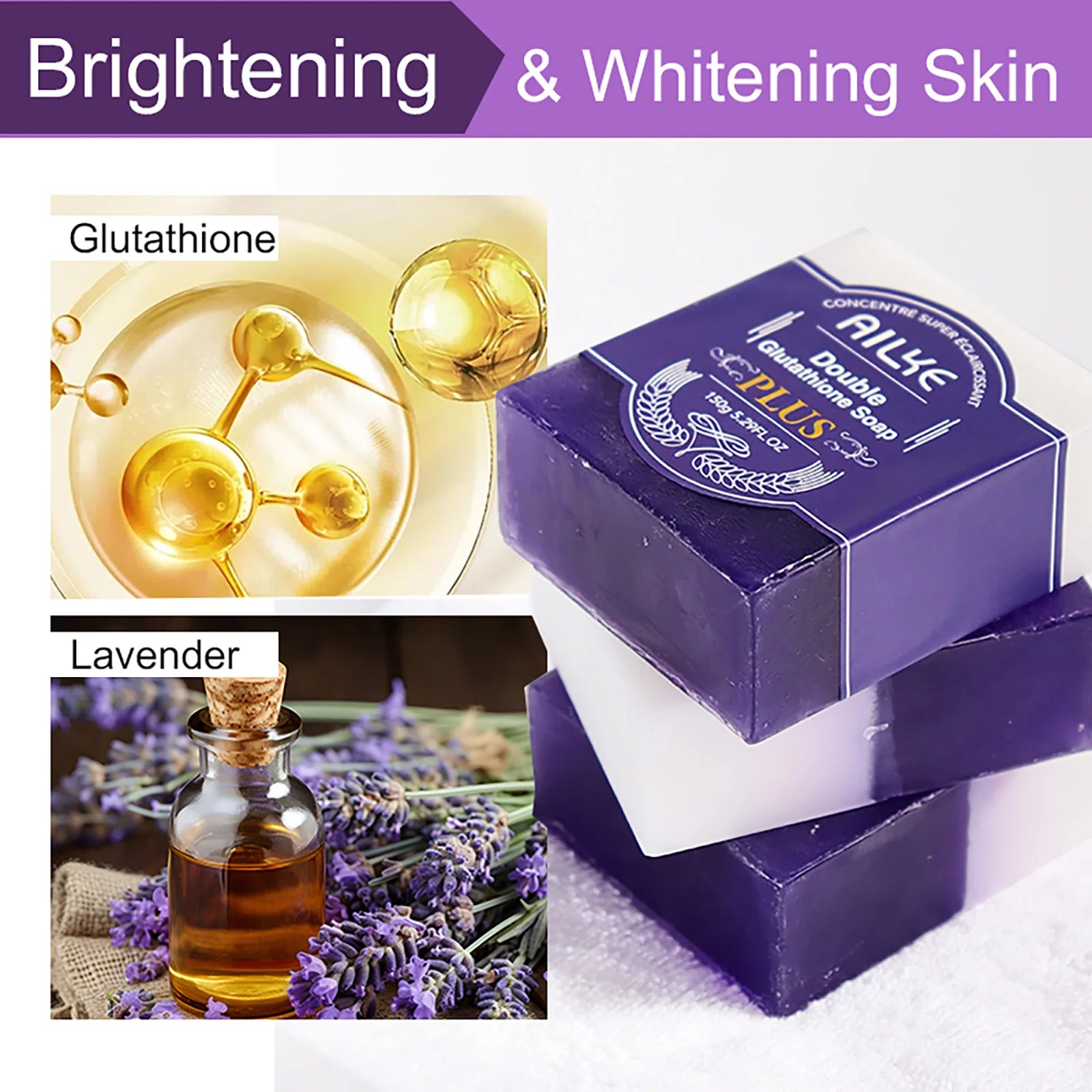 AILKE Anti taches, savon pour peau lisse, barre parfumée, pour peau noire, peau foncée, peau caramel, éclaircissant, blanchissant, pour le visage et le corps