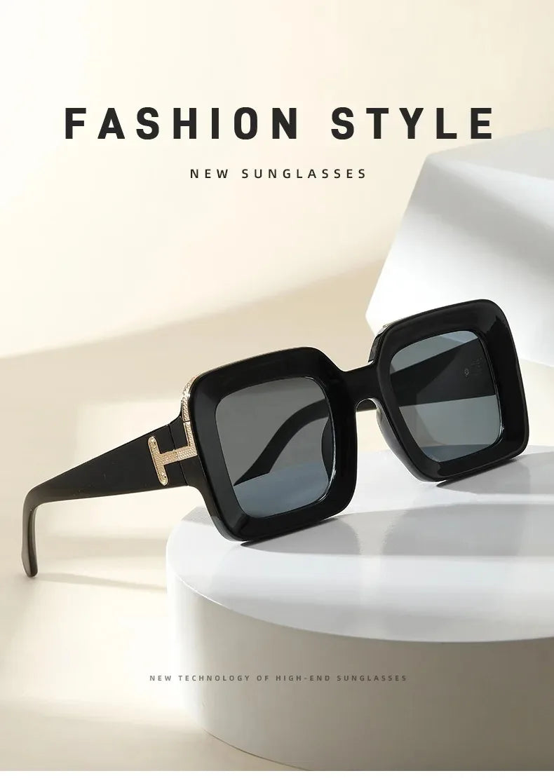 Mode Vintage luxe carré lunettes de soleil pour hommes femmes marque Design Sports de plein air conduite Cool léopard lunettes de soleil lunettes 2025