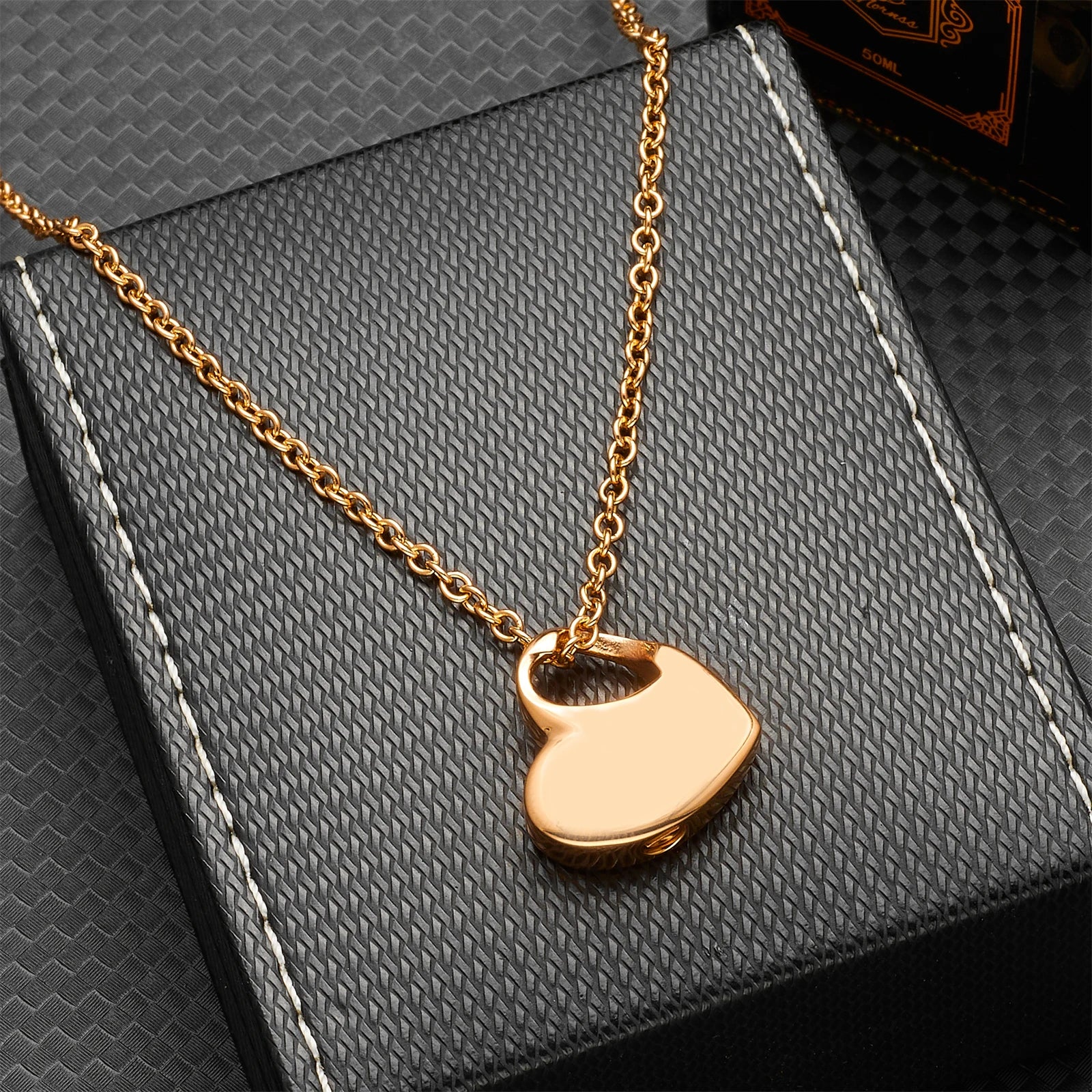 Pendentif urne coeur en acier inoxydable pour cendres humaines-collier de crémation, bijoux souvenir commémoratif