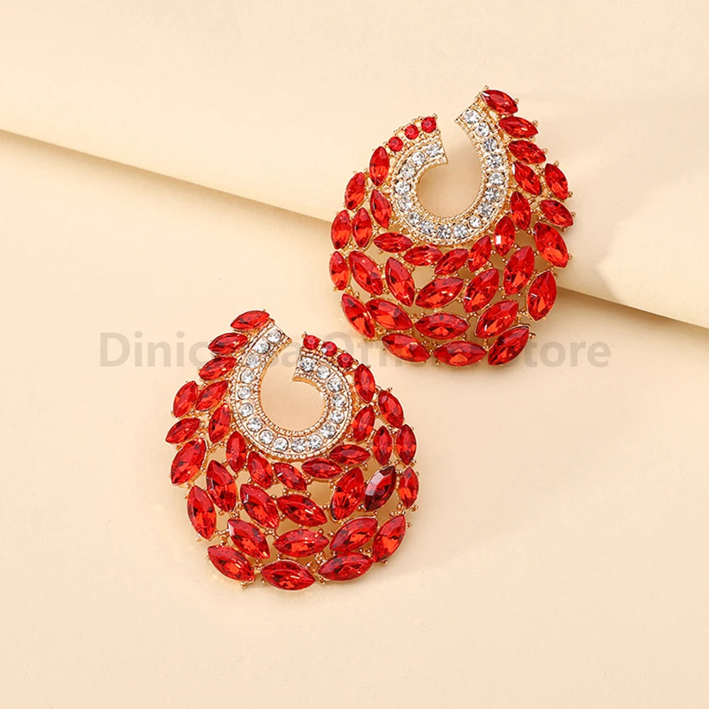 Boucles d'oreilles en strass brillant pour femmes, Design de luxe, bijoux de fête de mariage, à la mode, décor, Piercing, accessoires d'oreille à breloques