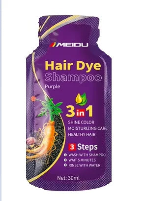 Shampoing 3 en 1 pour teinture capillaire, 30ml, assombrissant instantané, gris à noir, Polygonum Multiflorum, couverture de couleur naturelle pour femmes
