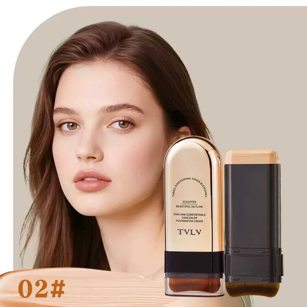 TVLV 2-en-1 fond de teint et correcteur bâton longue tenue éclaircissant le teint de la peau couverture intégrée correcteur impeccable crème de maquillage