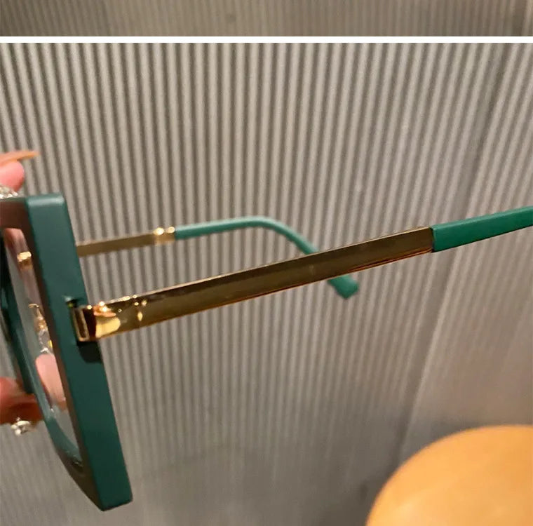 grand cadre femmes Anti-lumière bleue lunettes cadre épais nuances transparentes surdimensionné ordinateur oculaire 2025 nouveau dans