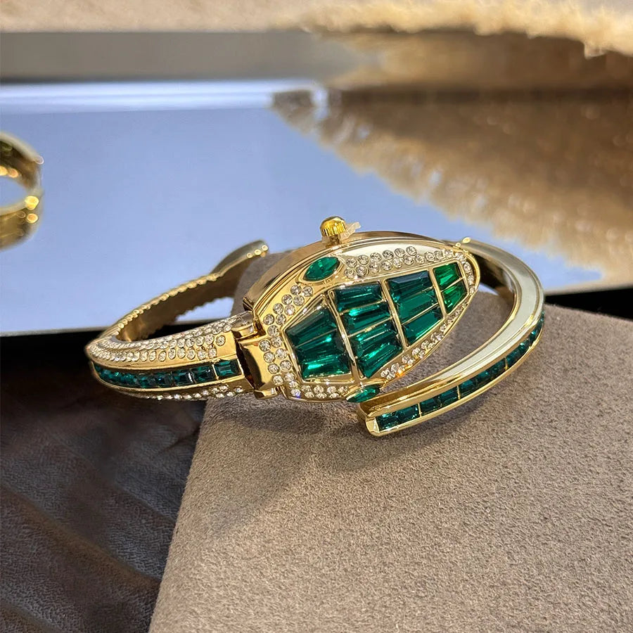 Luxury Diamond Bedded – montre-Bracelet en forme de serpent pour femmes, sac à main ouvert élégant, Design européen et américain