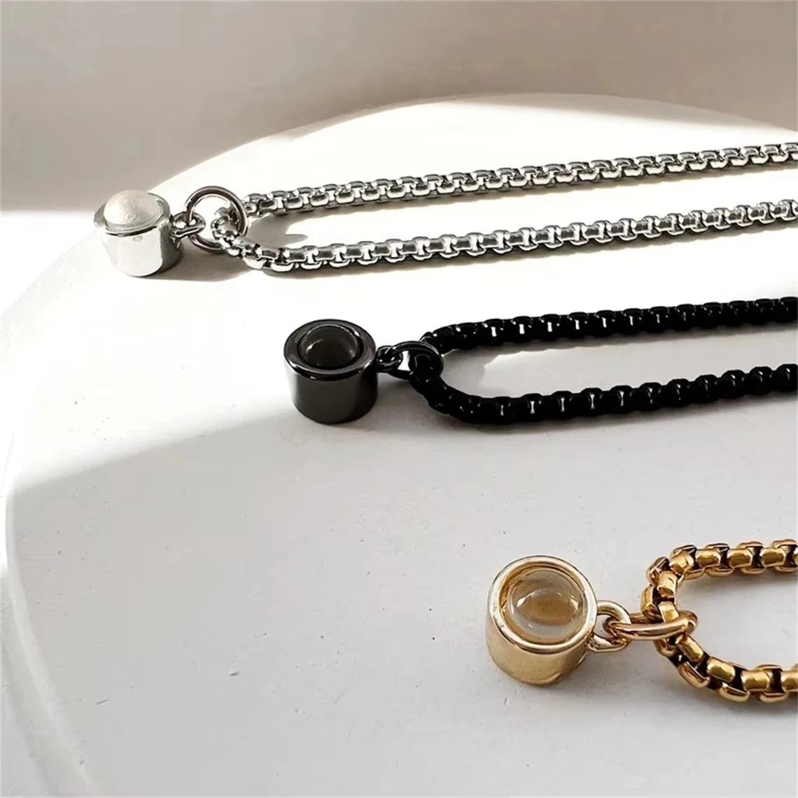 Collier de Projection de photos personnalisé avec photo à l'intérieur, accessoire de collier de photos personnalisé pour hommes