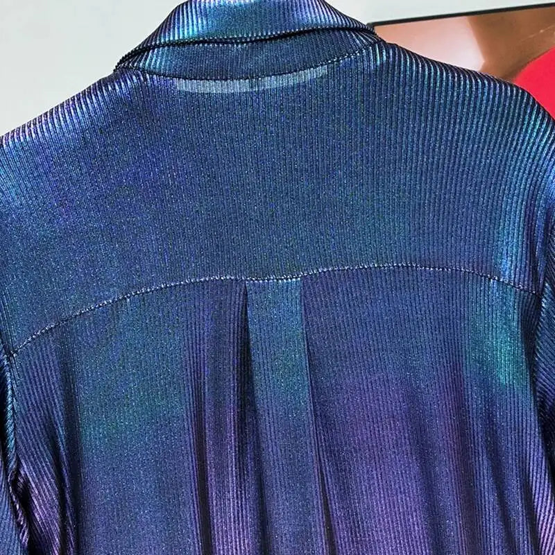 Chemise pour homme élégant Design de Niche épaulettes amples à manches longues   de luxe