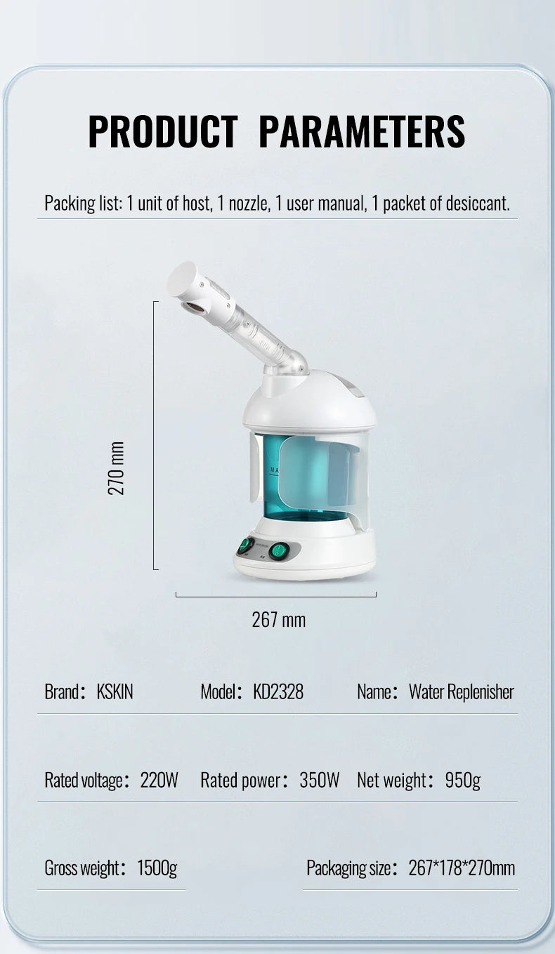 KSKIN personnalisé offre spéciale visage brume Spray Portable vapeur faciale pour visage professionnel ionique vapeur faciale