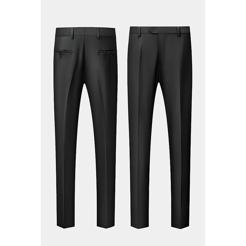 Costume 2 pièces noir pour hommes, Blazer et pantalon, simple boutonnage, travail quotidien, Business, décontracté, ensemble De Costume De fête, Traje De Hombre Elegante