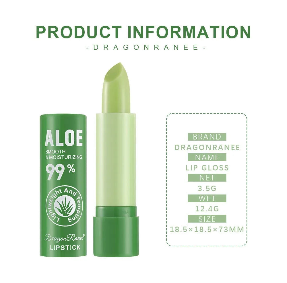 1/12 pièces Aloe rouge à lèvres couleur changeante baume à lèvres longue durée nourrir les lèvres soin maquillage hydratant aqueux rouge à lèvres