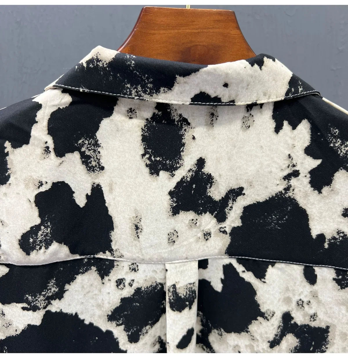 Chemise pour homme fragments mode imprimé de haute qualité  à manches courtes ample