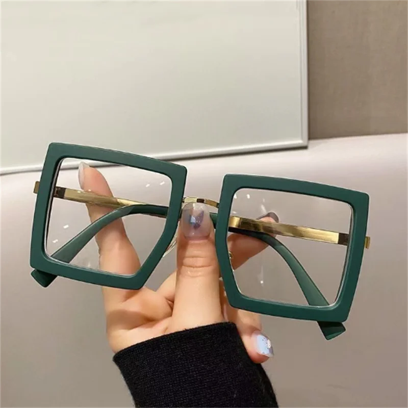 grand cadre femmes Anti-lumière bleue lunettes cadre épais nuances transparentes surdimensionné ordinateur oculaire 2025 nouveau dans