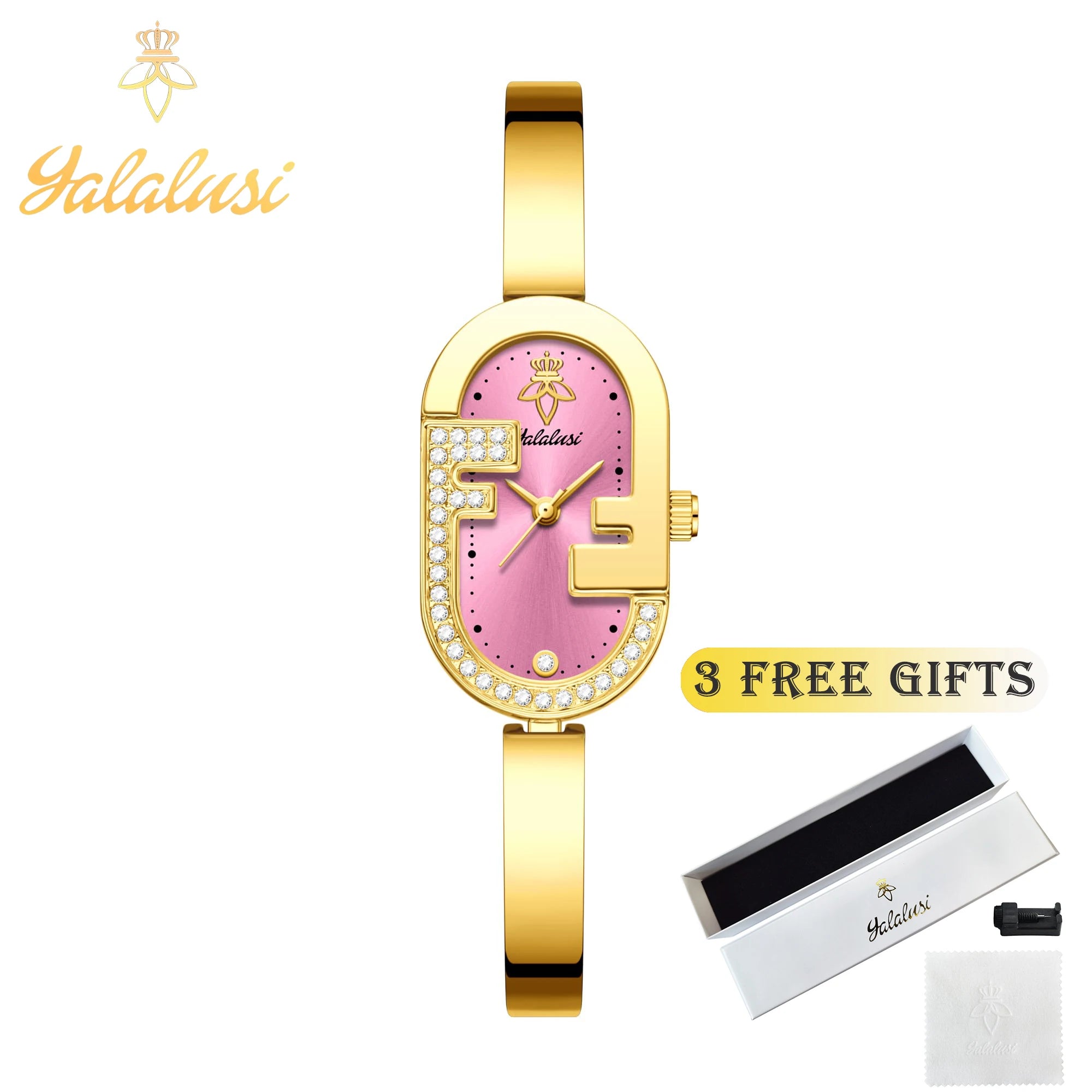 Montre à Quartz plaquée or pour femme Design de luxe montre pour femme à la mode Style élégant boîte de montre cadeau pour femme