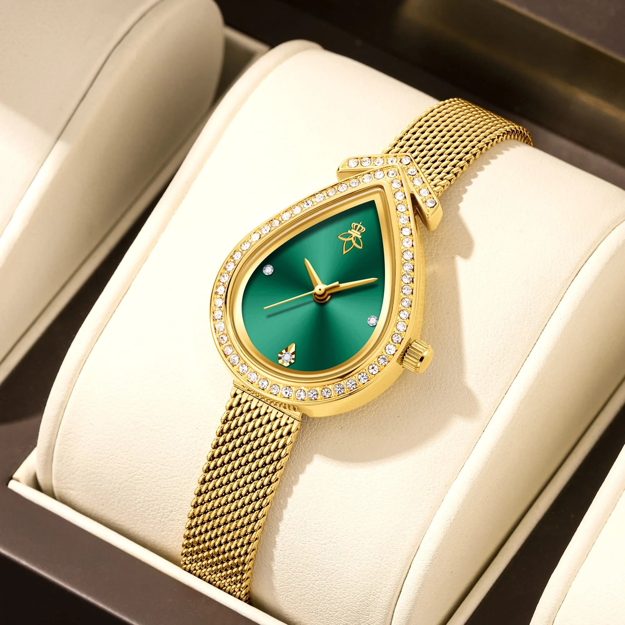 Montre de marque rétro Quartz pour femmes conception personnalisée or strass décoration montre tempérament élégant dames cadeau