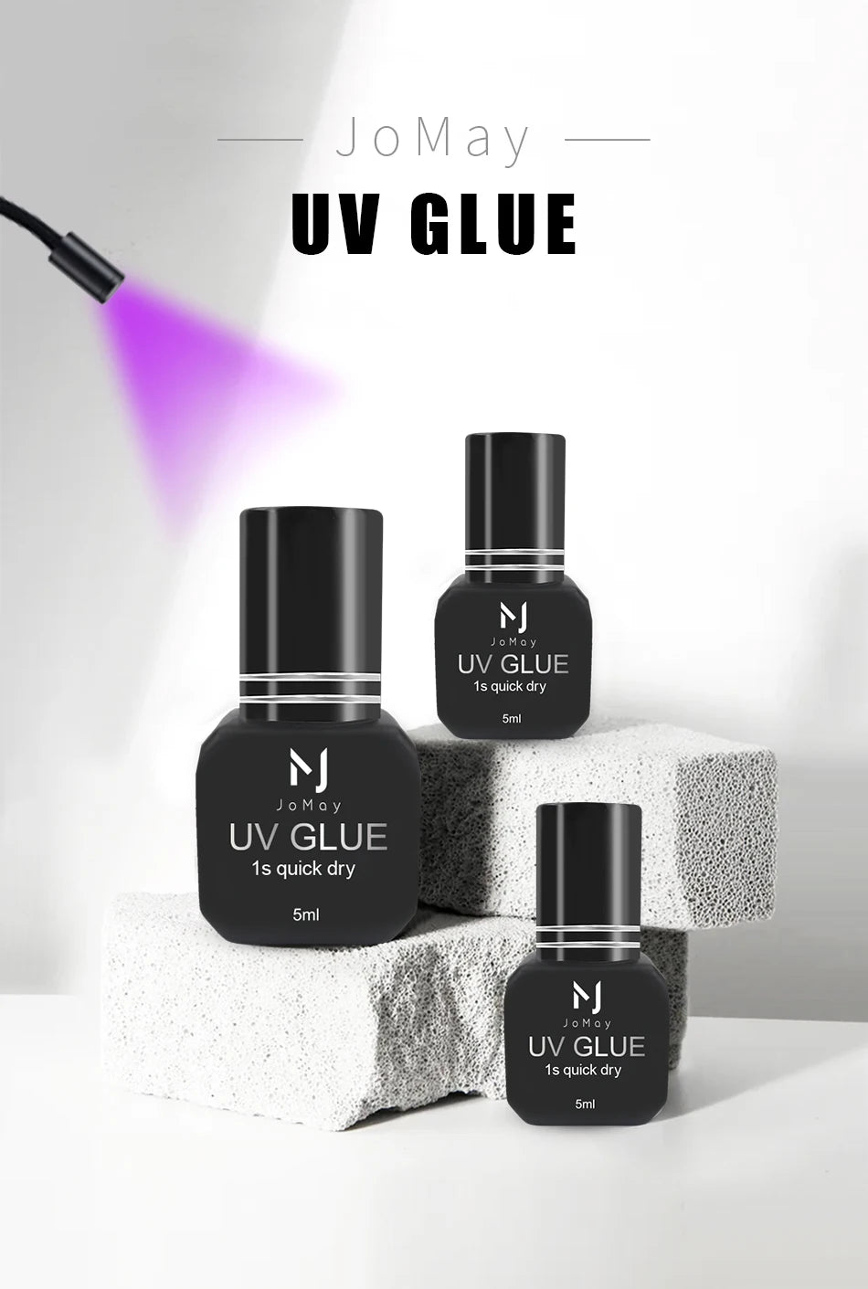JOMAY colle UV adhésif pour Extensions de cils 0.1S séchage rapide forte colle d'extension de faux cils colle UV longue durée pour cils