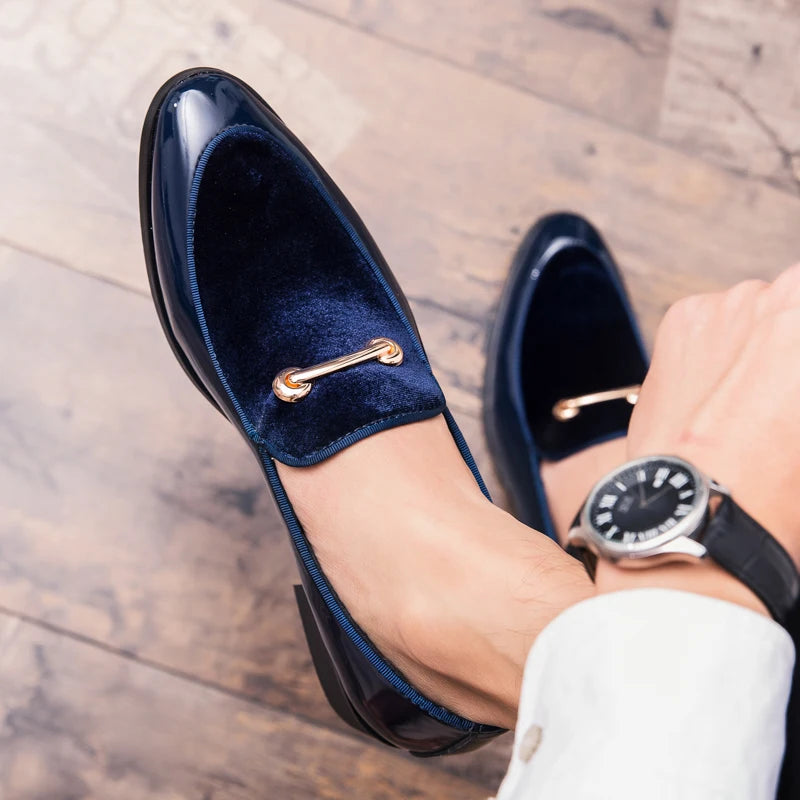 Nouvelle chaussure en cuir verni ombré pour hommes, souliers de mariage de luxe de style italien