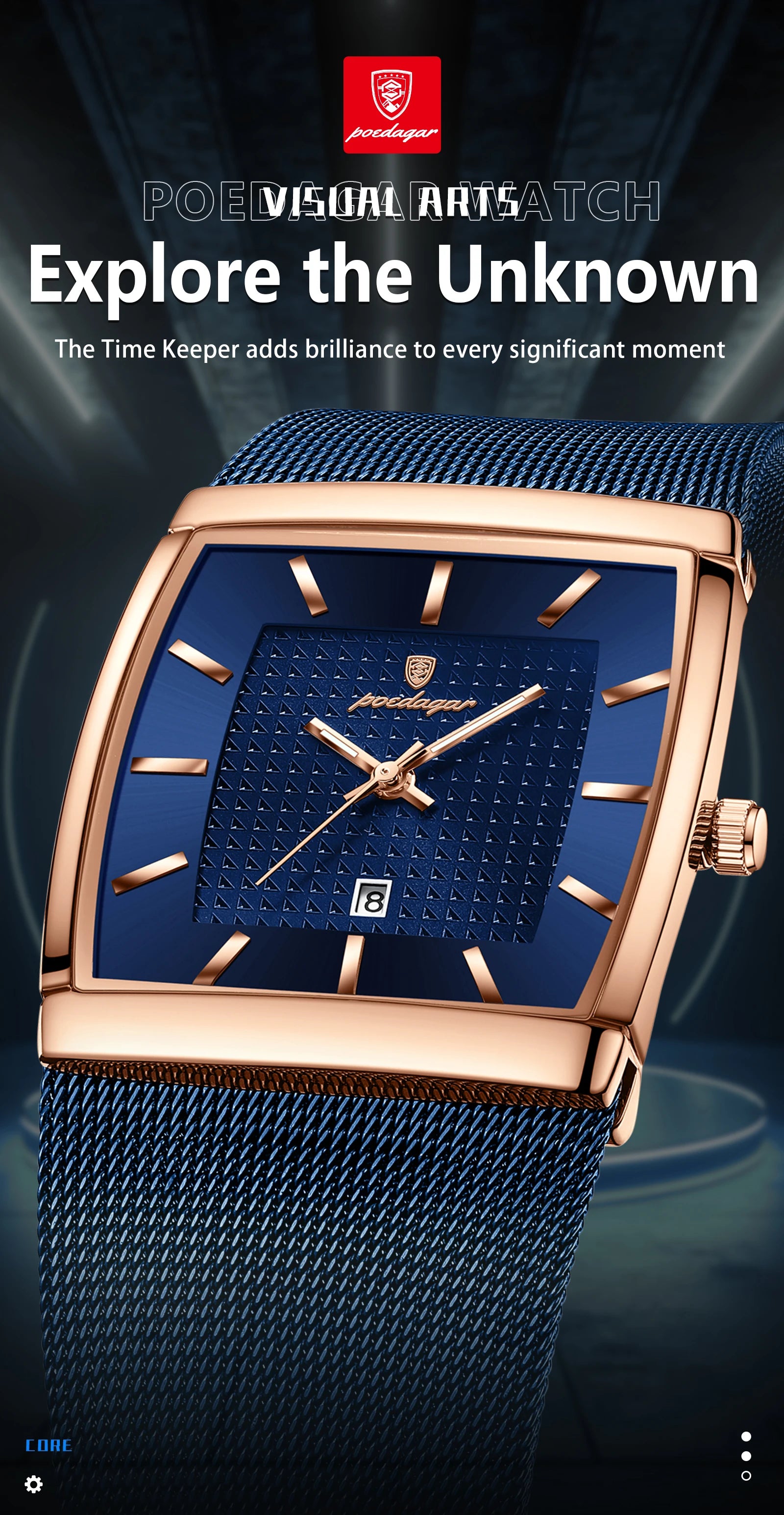 Top luxe hommes montre en acier inoxydable maille Date étanche lumineux homme montre-bracelet décontracté Rectangle Quartz hommes montres
