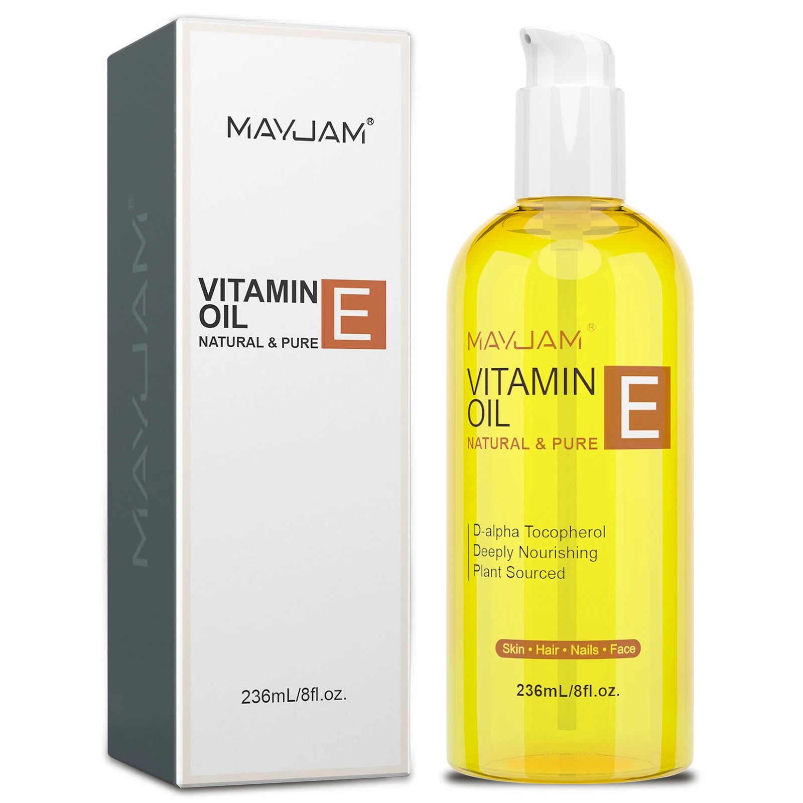 MAYJAM huile de vitamine E naturelle et Pure soin de la peau hydratant éclaircir le teint de la peau 118 ml 236 ml huile de soin du visage