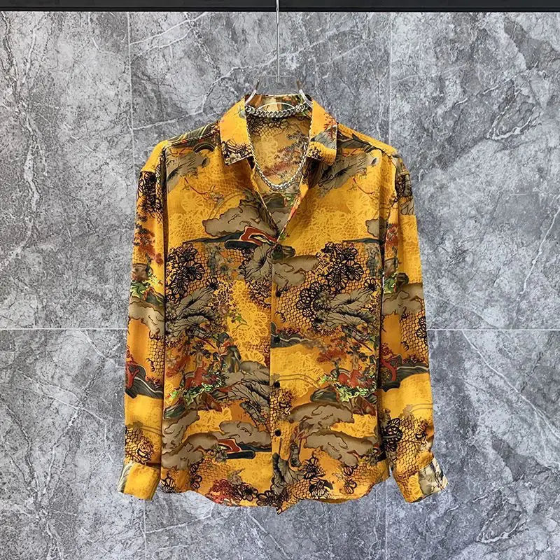 Chemise pour homme  Premium  ample, manches longues, Design décontracté et élégant, printemps été 2026
