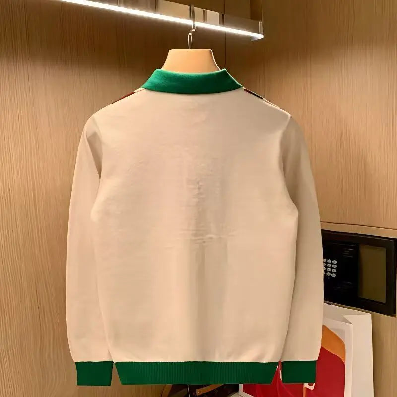 Pull décontracté à col rond pour hommes, pulls de haute qualité, impression contrastée de mode printemps et automne