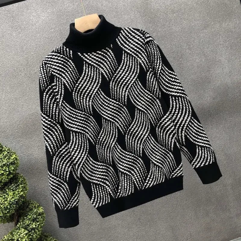 Pull en tricot fin à manches longues pour hommes, de haute qualité, sweat-vintage