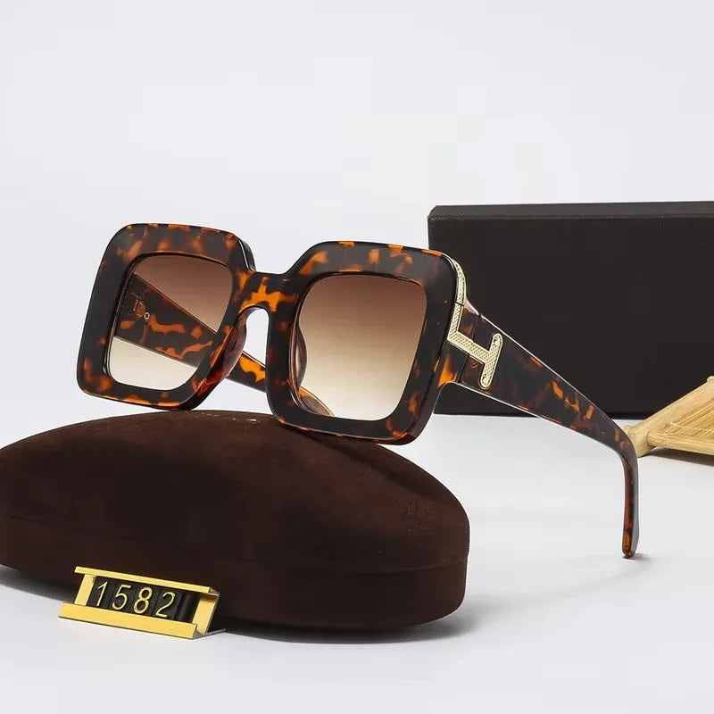 Mode Vintage luxe carré lunettes de soleil pour hommes femmes marque Design Sports de plein air conduite Cool léopard lunettes de soleil lunettes 2025