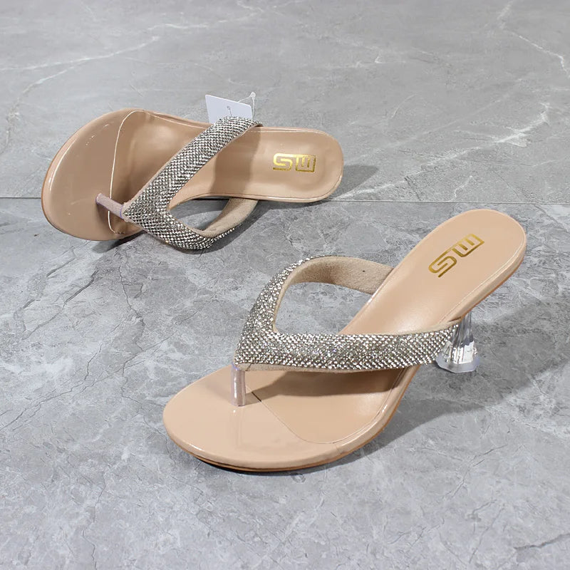 Pantoufles Modernes en Cuir Verni pour Femme, Chaussures à Talons Haute