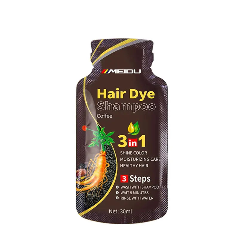 Shampoing 3 en 1 pour teinture capillaire, 30ml, assombrissant instantané, gris à noir, Polygonum Multiflorum, couverture de couleur naturelle pour femmes