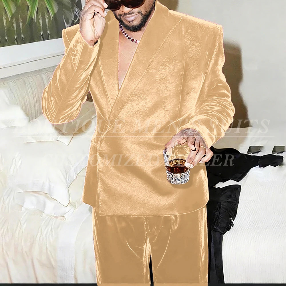 Costumes décontractés en velours pour hommes, mode rouge, longueur régulière, 2 pièces, veste et pantalon, tenues personnalisées, vêtements quotidiens pour hommes, Blazer