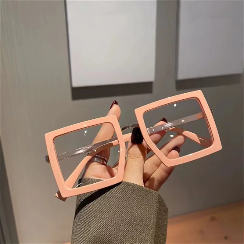 grand cadre femmes Anti-lumière bleue lunettes cadre épais nuances transparentes surdimensionné ordinateur oculaire 2025 nouveau dans