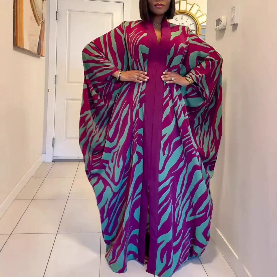 Boubou Robe cardigan africain pour  femme ,imprimé décontracté nouvelle mode