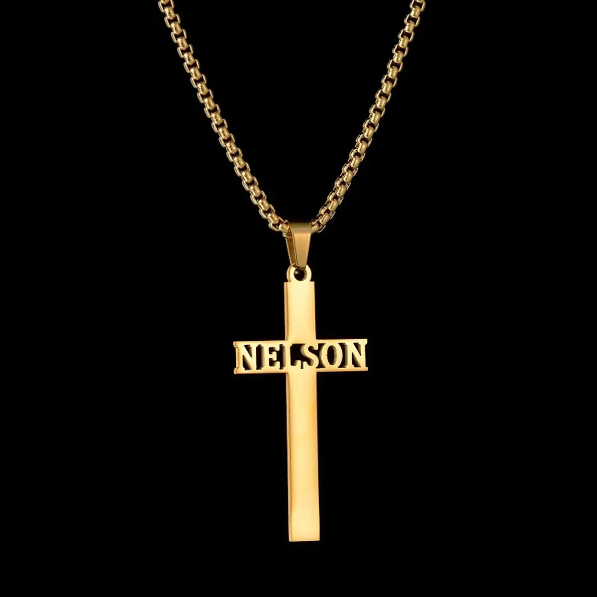collier personnalisé avec nom et croix en acier inoxydable pour femmes et hommes, pendentif en Zircon, bijoux à la mode, cadeau d'anniversaire