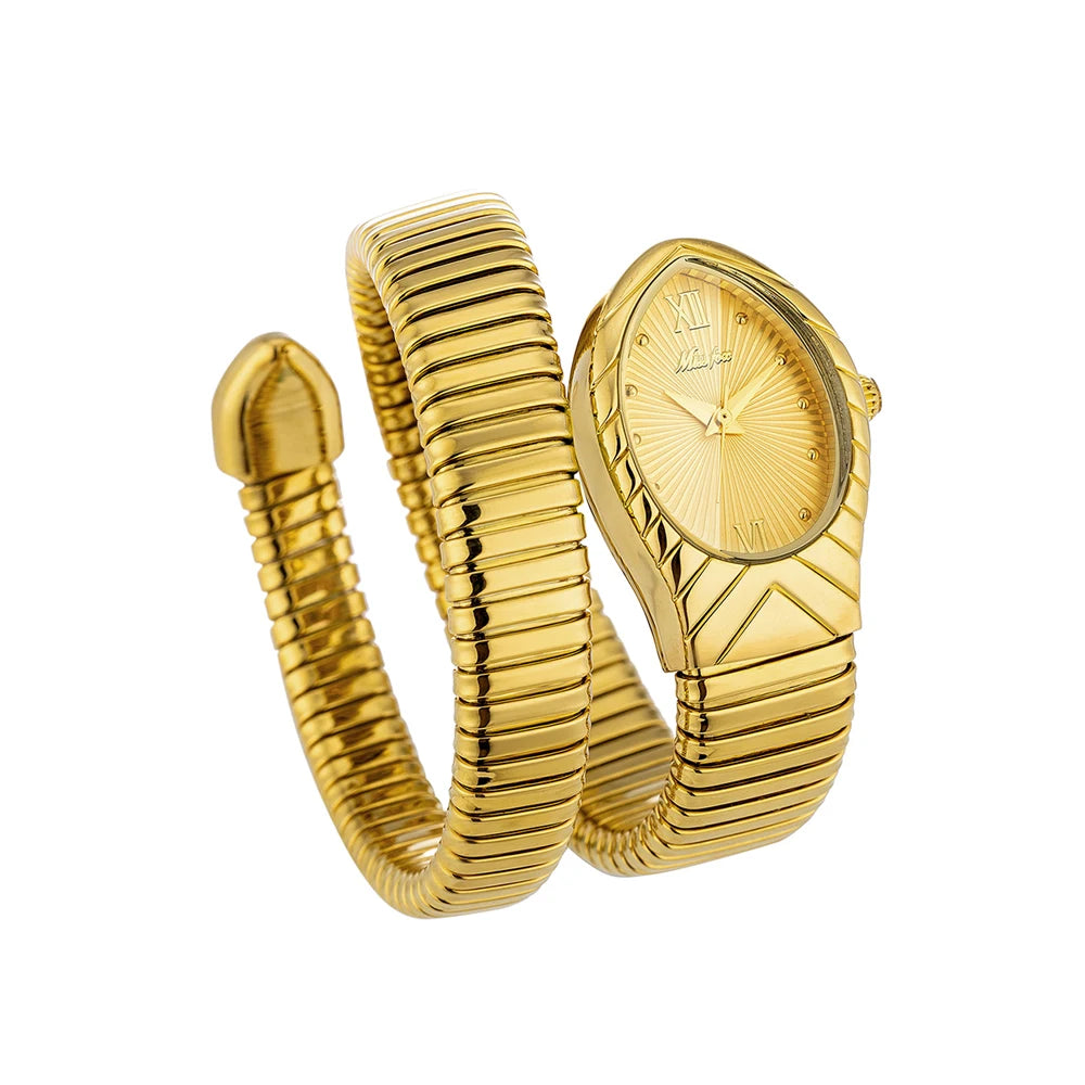 Montre Top marque MISSFOX femmes montres nouveau Quartz forme de serpent Simple dames montre mode Unique bracelet étanche montres