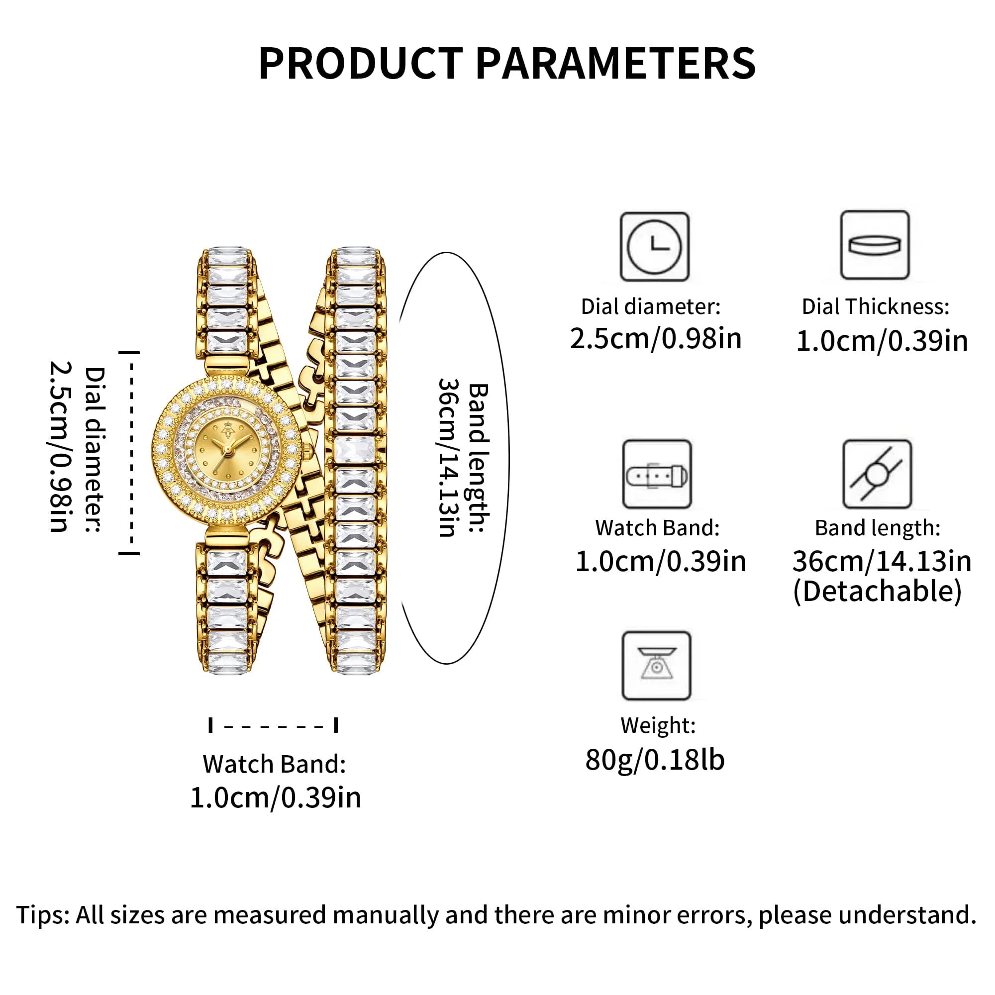 YaLaLuSi 1pc dames montre à Quartz scintillante de luxe strass Wrap bracelet conception élégant or yeux brillants coffret cadeau