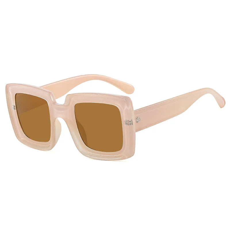 OEC CPO-Lunettes de soleil carrées punk pour femmes et hommes, lunettes de soleil multicolores, nuances colorées, lunettes de mode, UV400, tendance, femme, steampunk