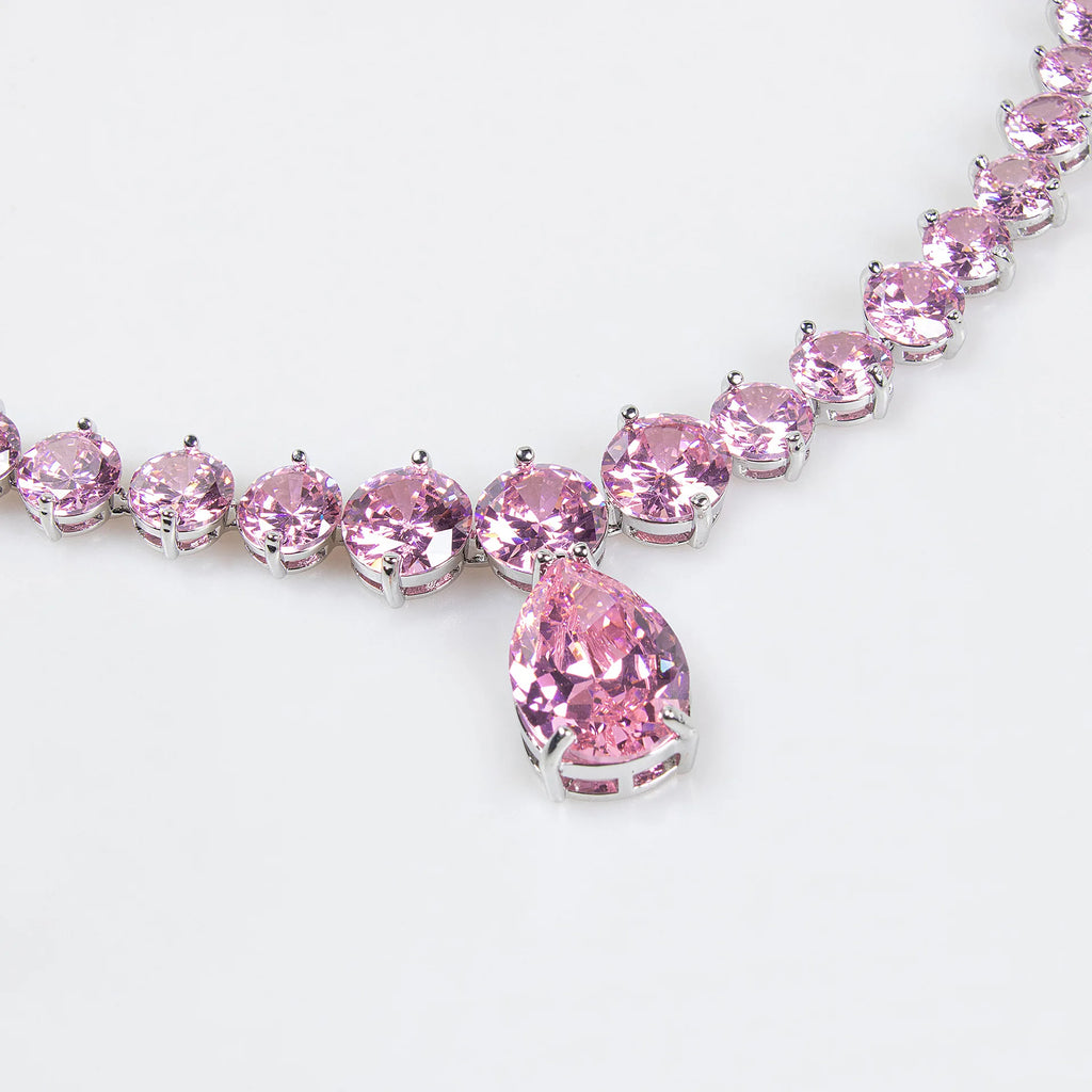 Ensemble de boucles d'oreilles et collier avec pendentif en Zircon pour femmes, Design de luxe léger, à la mode, goutte d'eau, ensemble polyvalent et sens du Design de Niche