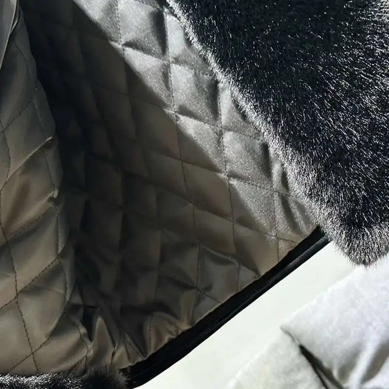 Veste coton fausse fourrure à la mode Patchwork hommes Parka v de vison épaissi automne hiver 2026