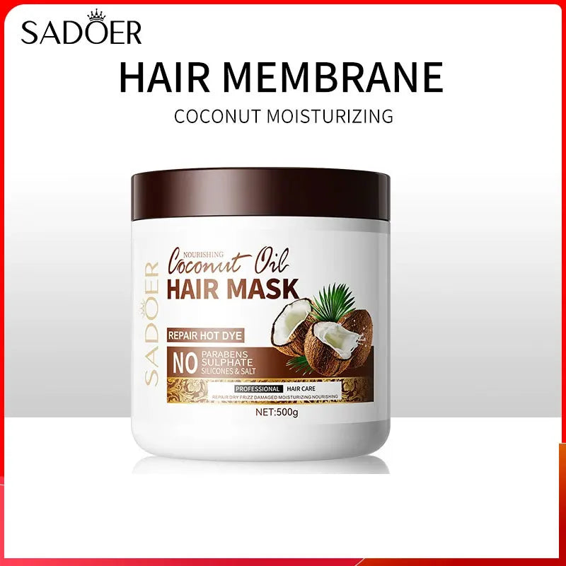 Après-shampooing SADOER Masque hydratant à la noix de coco améliore la qualité des cheveux crépus