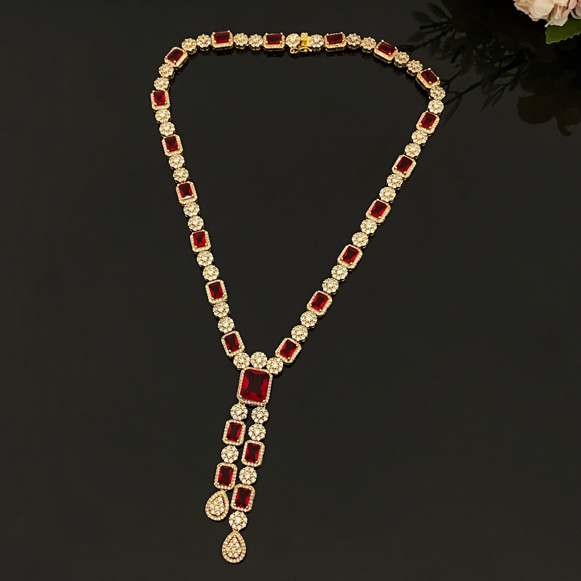 ensemble de LUXE  4 pendentifs en forme de goutte d'eau, bijoux en Zircon plaqué pour femmes, Bracelet, bague, collier, boucles d'oreilles, combinaison adaptée à un usage quotidien