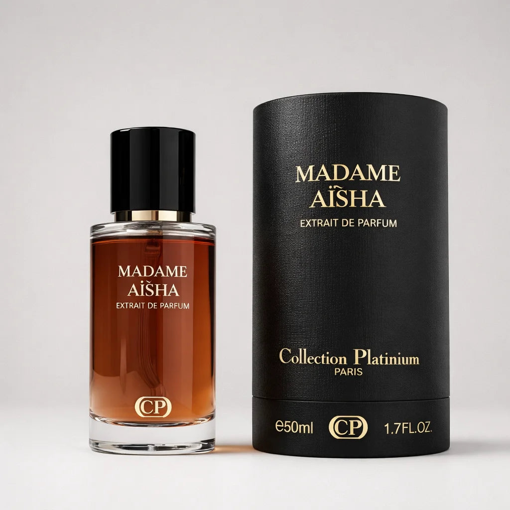 COLLECTION PLATINUM - 50ML MADAME AISHA EAU DE PARFUM UNISEXE (JASMIN DE GRÈCE, SANTAL, AMBRE BLANC)